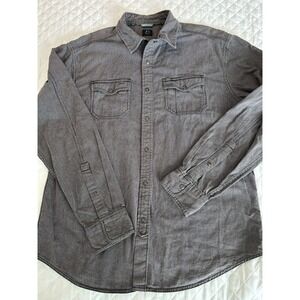 Just‎ Keep Livin Men's Snap Brushpopper Shirt Large Long Sleeve Western Cowboy